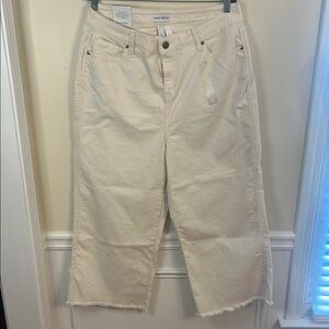 Lane Bryant Off-White Cropped Jeans